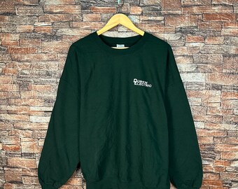 Vintage Gildan Durkin Electric Sweatshirt Gildan Crewneck Gildan Pullover Sweater Durkin Electric Embroidery Logo Geeen Size 2XLarge