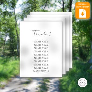 Cartes personnalisées pour enseigne en acrylique avec plan de salle de mariage (téléchargement numérique)