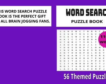 Word Search Puzzle Book: 56 Large Print Games for Adults, Printable PDF Activity