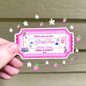 Girlypop Book Club Sticker | Bookish Sticker | Pink Stickers | Booktok Sticker | Girly Stickers | Water Bottle Stickers | Kindle Stickers