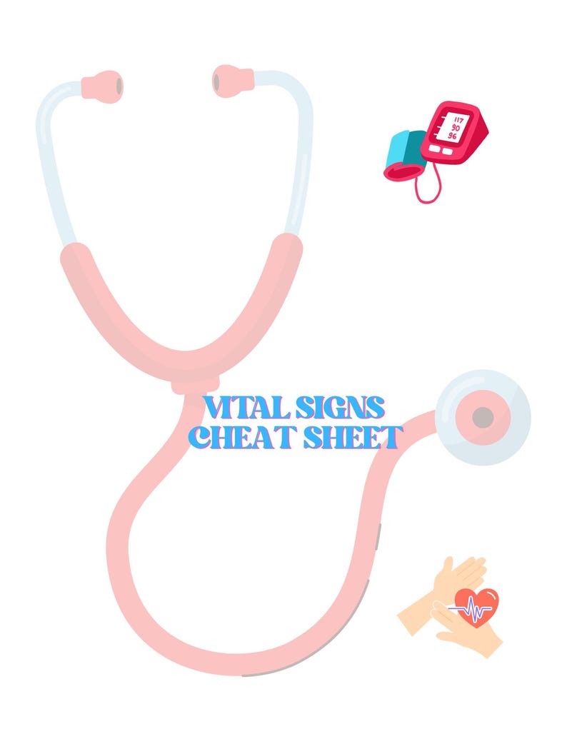 Nursing Student, Study Guide, Vital Signs, Cheat Sheet, RN, NCLEX - Etsy