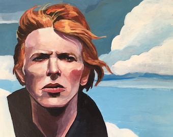 David Bowie portrait fan art Print of acrylic painting
