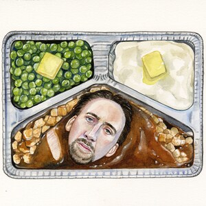 Nic Cage TV dinner mini print