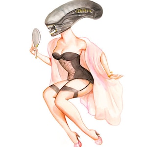 Alien Pinup mini giclee prints