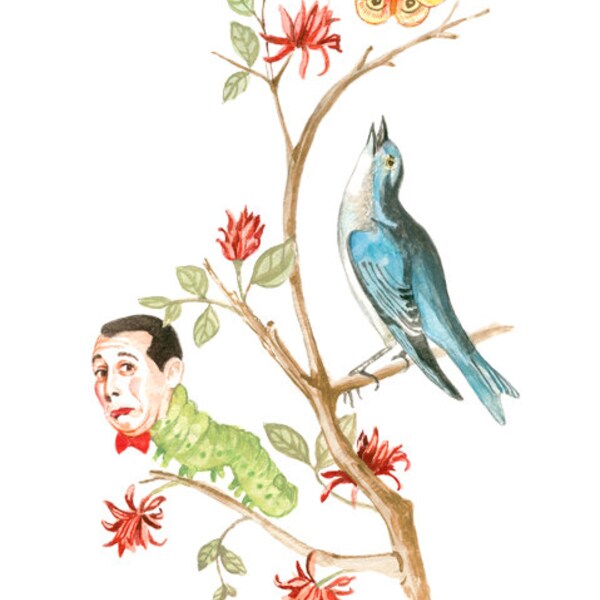 Pee wee herman as a caterpillar prints