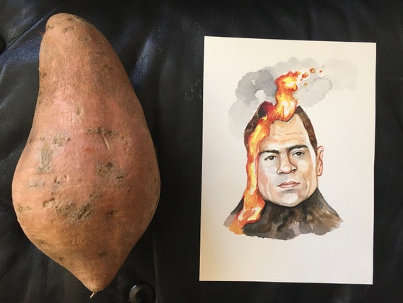 Tommy Lee Jones Volcano Mini Watercolor Painting One of a Kind - Etsy