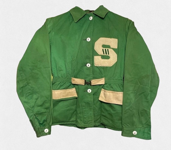 1940s two tone collegiate belted jacket - image 1