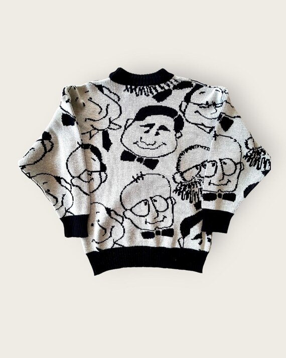 Fun 1980s abstract character sweater - image 2