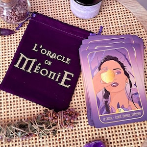 Oracle divinatoire artisanal – Jeu de 34 cartes avec pochon – Sorcière moderne, guidance intuitive, oracle féminin fait main