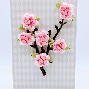 Diamond Pattern Cherry Blossom Card