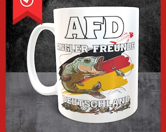 AFD Angler-Freunde Deutschland Cup Coffee Mug for Angler Fishing Hobby Men Angling Carp Predatory Fish Wels Catfish Target Fish