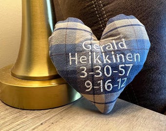Keepsake Memorial Heart - Plush Pillow or Ornament