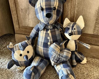 Custom Memory Bear: Keepsake Memorial Gift - Other Animals Available on Request!