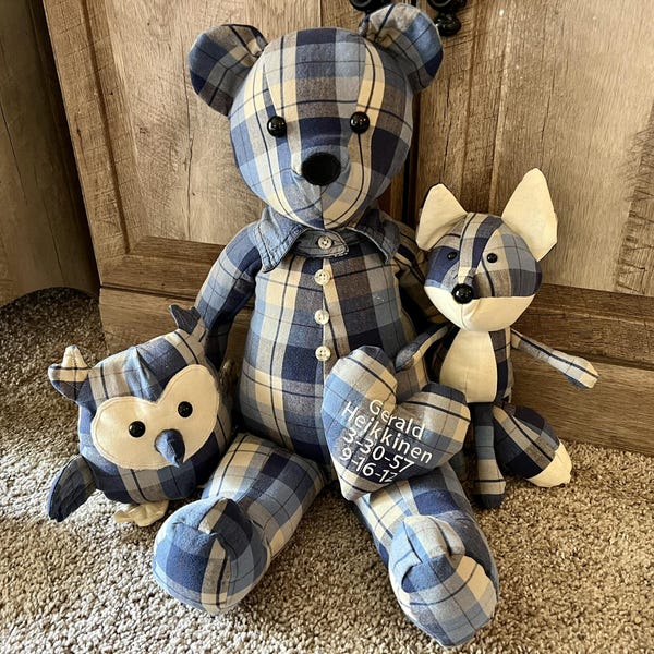 Ours à mémoire de forme personnalisé : cadeau souvenir souvenir - autres animaux disponibles sur demande !
