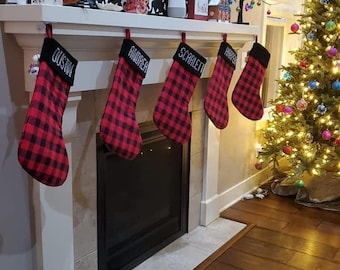 Medias navideñas acolchadas personalizadas y hechas a mano
