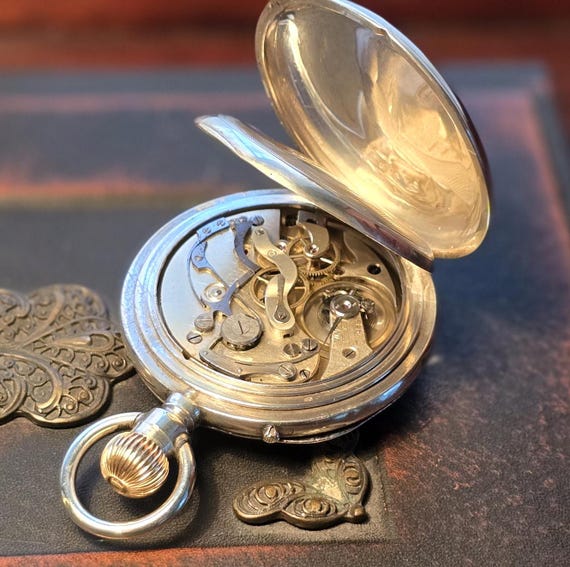 Angol Watch Rare Anglo-American Chronograph Silver Pocket Watch - Gem