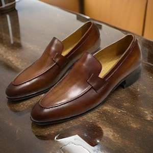 Men&#39;s British Pointy Toe Slip-On Loafers – Business & Party Leather Shoes