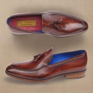 Handmade Brown Antiqued Tassel Loafers – Premium Leather Slip-Ons