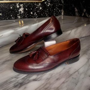 Bostonian Handmade Men&#39;s Classic Burgundy Loafers with Tassels
