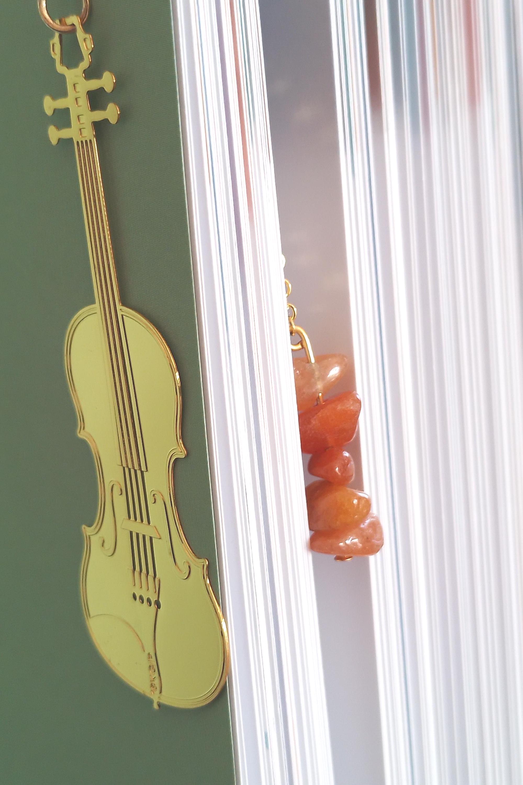 Lot De 4 Marque-pages Décoratifs En Forme De Violon - Parfait Pour Les Musiciens Et Amateurs De Lecture - Couleur Brun - Neuf
