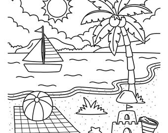 pdf download printable coloring kids coloring book printable summer coloring page printable summer coloring pages summer digital download