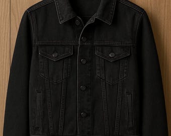 Black Denim Jacket – Classic Unisex Jean Coat