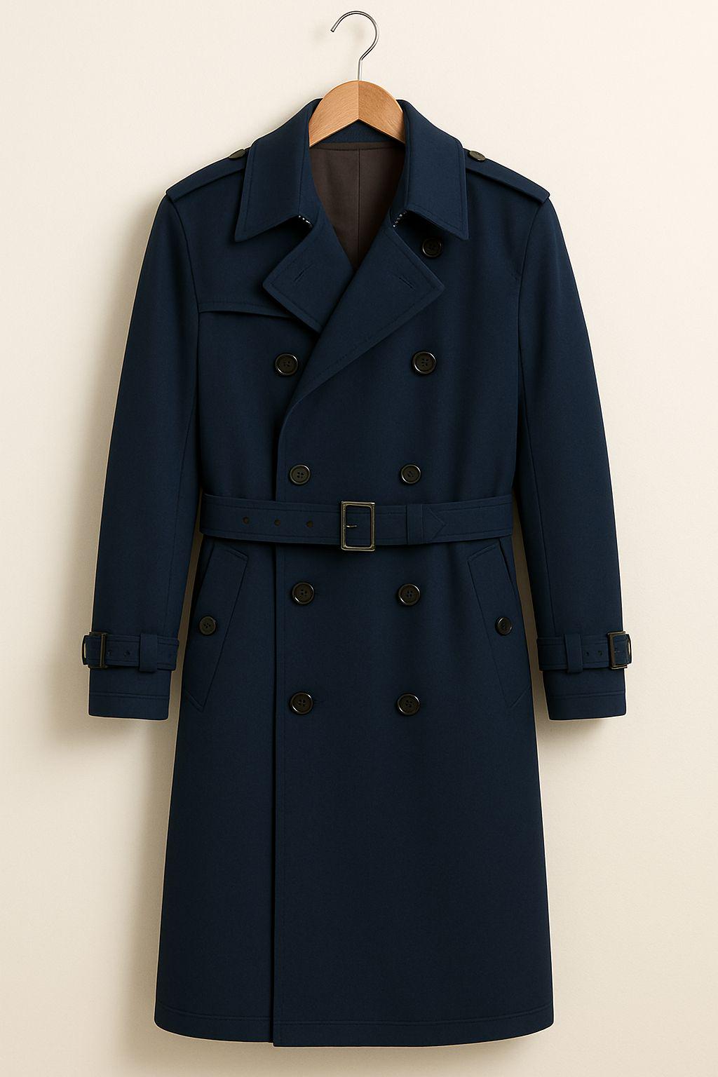 Navy Blue Wool Coat - Etsy