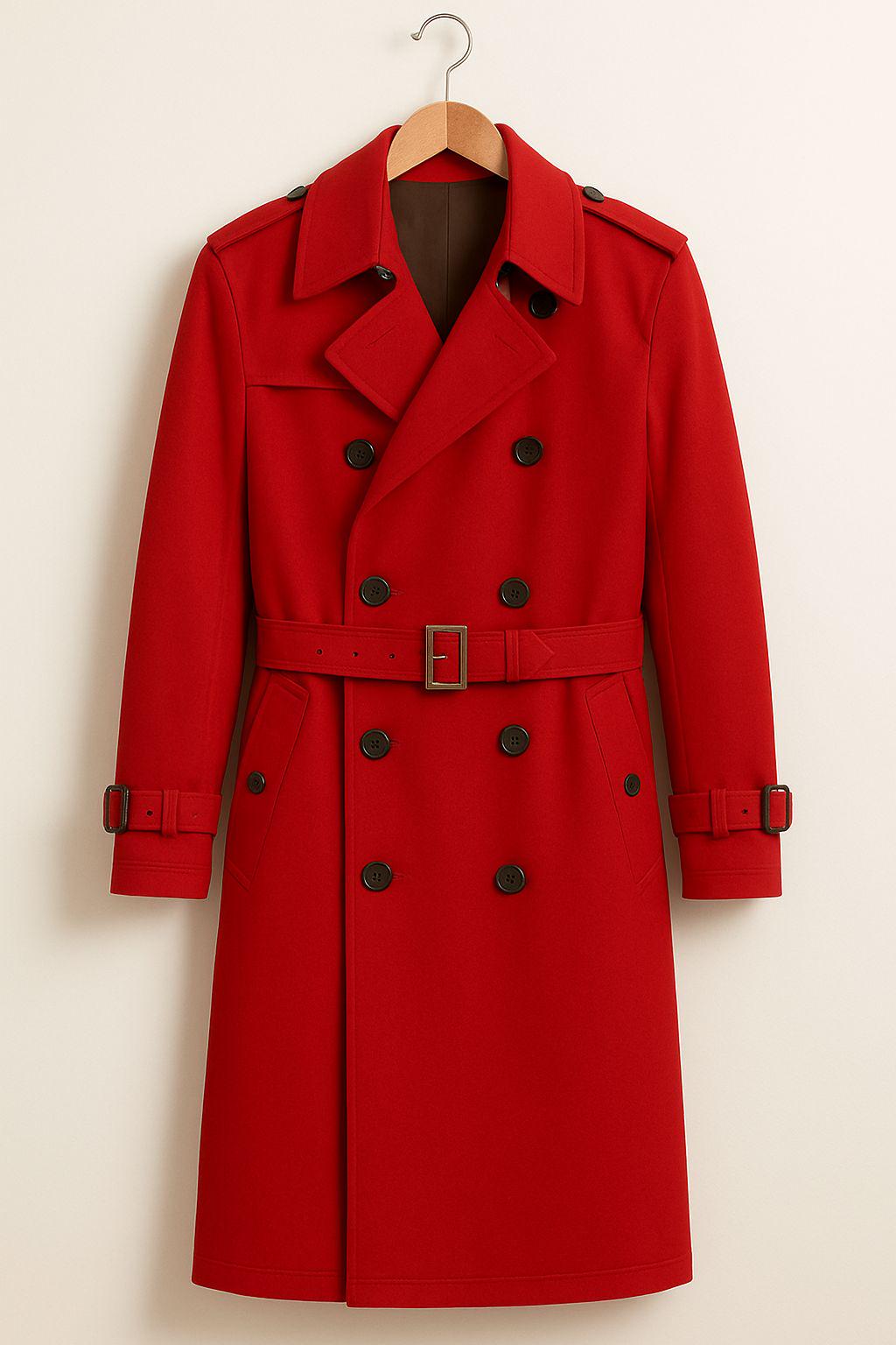 Red Wool Vintage Coat