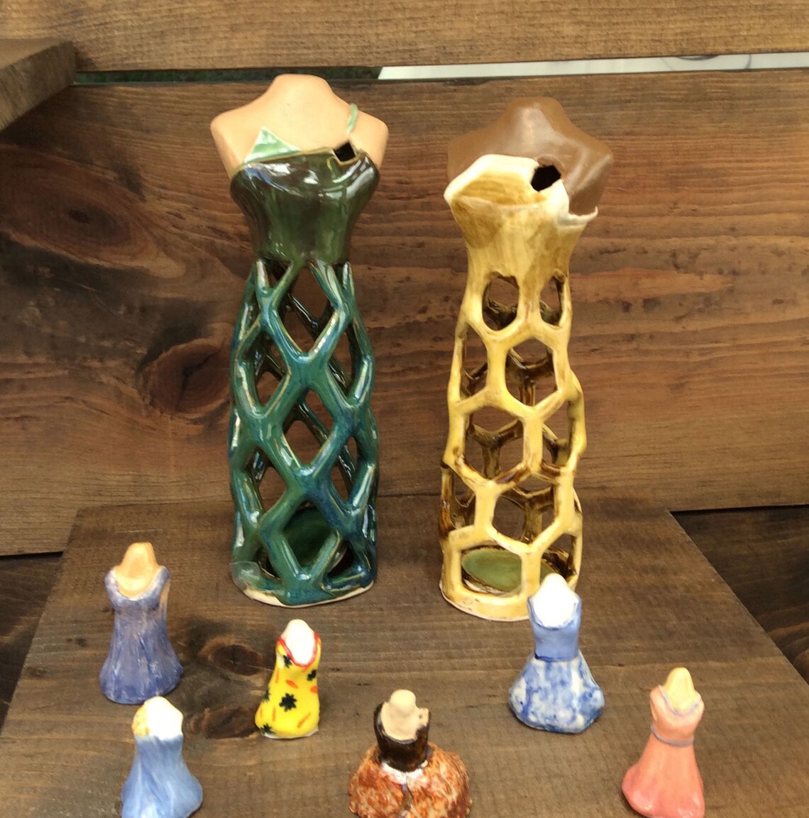 Customizable Floral Ceramic Dress Form Vase Centerpiece Etsy