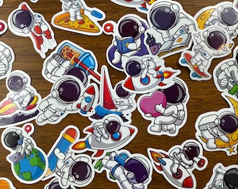 10 Random Astronaut Stickers - diary stickers / journaling stickers / cute stickers / sticker set / space