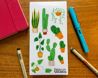 Plants Sticker Sheet - diary stickers / journaling stickers / cute stickers / sticker set.