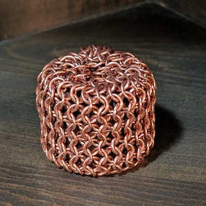 Copper chainmaille hacky sack fidget sensory toy chainmail anti-stress ball, juggling balls, sound and touch sensory stimulation, ADHD toys