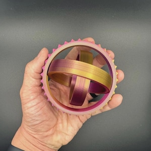 3D Print File - Eclipse Spiky Gyro, 3 sizes | 3D Printed Fidget Toy, Fidget Spinner, Gyro | Unique Stim Toys for Busy Hands, Gift