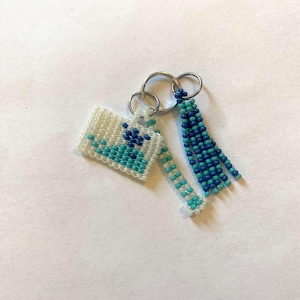 Whale Themed Keychain | Ocean Charms | Blue | Keychain | Charm | Sea Creature | Beaded Keychain