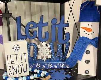 Let It Snow Decor, Blue Ensemble