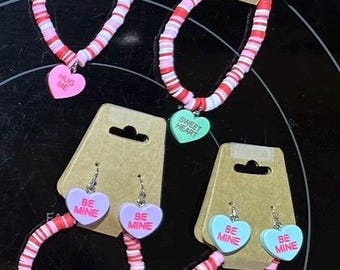 Conjunto de joyas de corazón de conversación