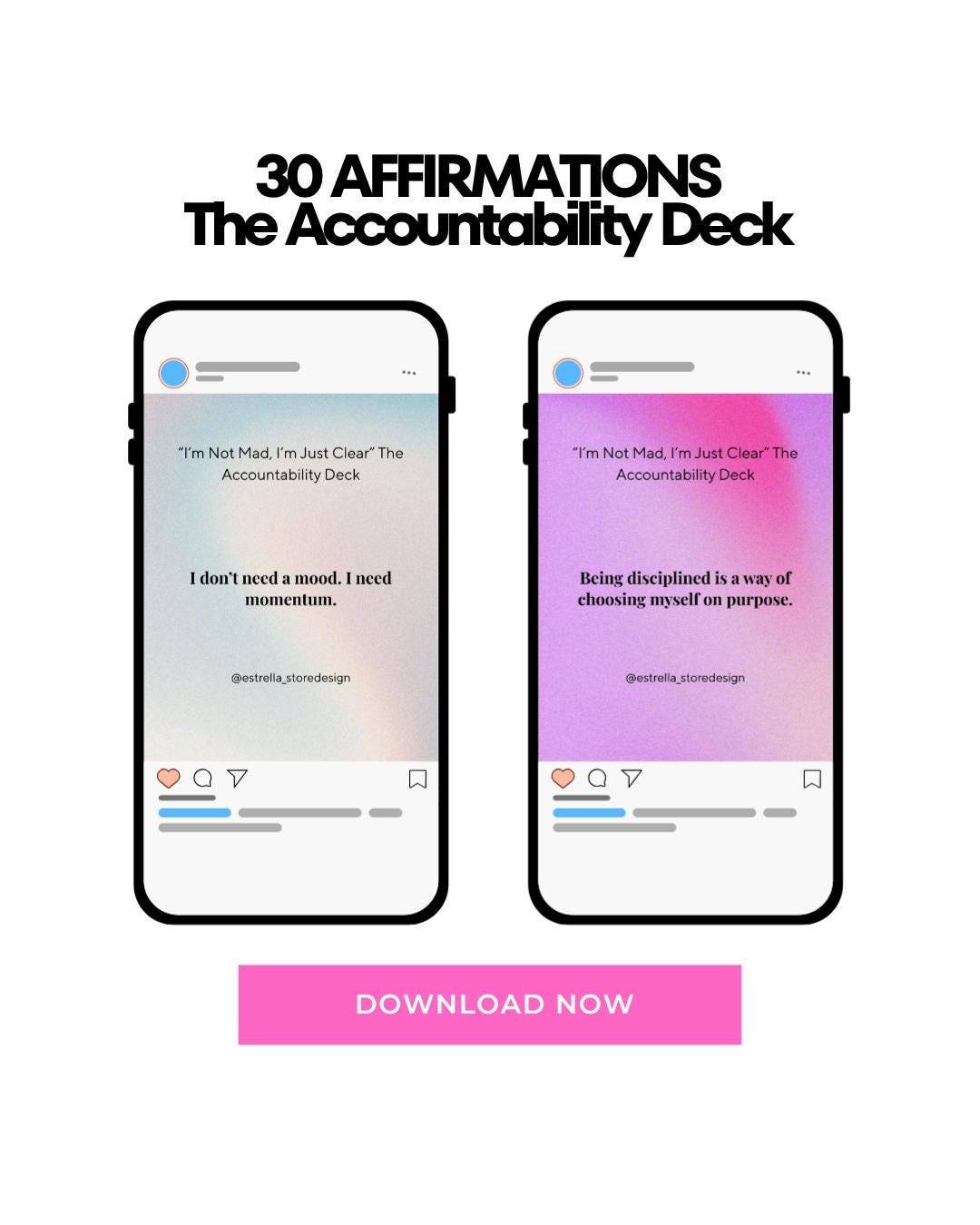 30 Soft yet Direct Affirmation Cards for Accountability and Growth ...