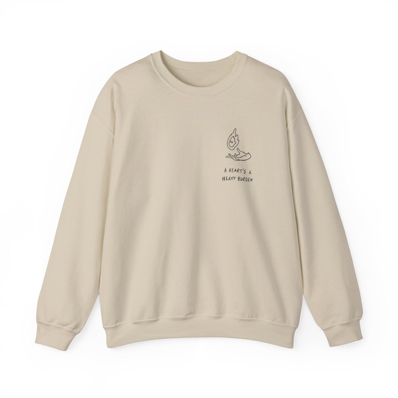 A heart's a heavy burden, Ghibli Quote Sweatshirt image 1
