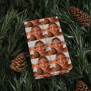 Personalized Face Colorful Gift Wrapping Paper Roll, Fun Birthday, Holiday, Celebration Wrapping, Custom Print, Vibrant Unique Gift Wrap