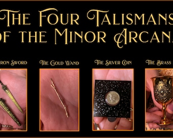 The Four Talismans of the Minor Arcana: Miniature Altar Tools... FREE SHIPPING