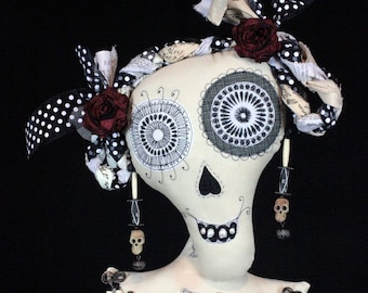Muñeca de arte Skellina Day of the Dead Skeleton OOAK