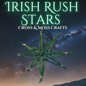 Fresh Rush Handmade Star - Irish Folk Craft - Handwoven St. Brigid&#39;s Cross-Inspired Decor - Celtic Heritage Gift - Eco-Friendly Art