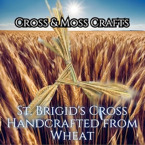 Handcrafted St. Brigid&#39;s Cross - Three-Armed Imbolc Home Protection, Irish Celtic Magic, Pagan Tradition, Banish Negativity, Kildare Wheat