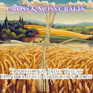 Handcrafted St. Brigid&#39;s Cross - Four-Armed Imbolc Home Protection, Irish Celtic Magic, Pagan Tradition, Banish Negativity, Kildare Wheat