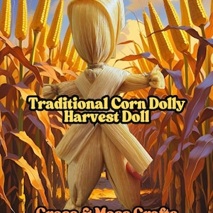Traditional Irish Corn Doll Man – Wicker Harvest Guardian – Celtic Pagan Home Protection & Good Luck Doll –Natural Corn Husk Poppet