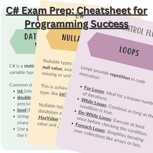 Préparation à l'examen C# : aide-mémoire pour réussir sa programmation