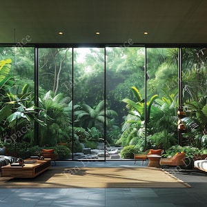 Zoom Teams Online Meeting Background I Green house office corner | Virtual Background |
