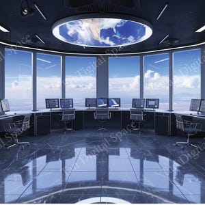 Zoom Teams Online Meeting Hintergrund I Raumstation Büro Hintergrund | Virtueller Hintergrund | Sofort Download