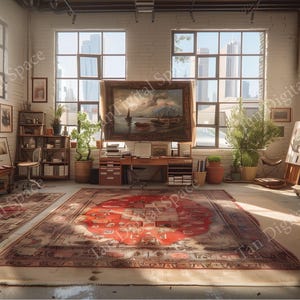 Zoom Teams Online Meeting Background I Artist Studio Corner | Virtual Background | Instant Download | Instant Download |