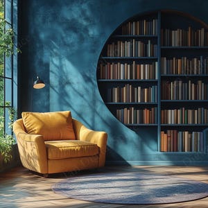 Bundle I Zoom Teams Online Meeting Hintergrund I Minimalistische Bibliothek Büroecke x 3 | Virtueller Hintergrund | Sofortdownload |